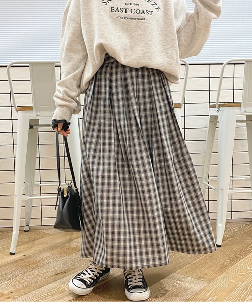 apres jour(アプレジュール)の「チェックタックスカート【ZOZOTOWN限定アイテム】(スカート・レディース・ブラック系その他/カーキ/ブラウン系その他・SMALL/MEDIUM/X-LARGE)」の4枚目の写真