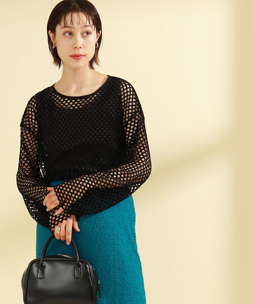 Ray BEAMS(レイビームス)の「Ray BEAMS / メッシュ ロングスリーブ Tシャツ(Tシャツ/カットソー・レディース・ホワイト/ブラック/オレンジ・ONE SIZE)」の12枚目の写真