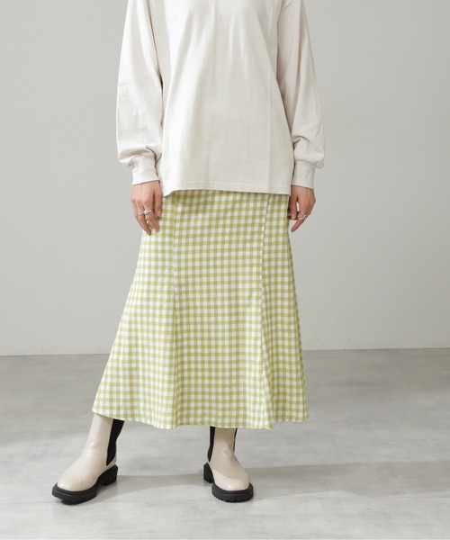 N.（N. Natural Beauty Basic）（エヌエヌナチュラルビューティーベーシック）の「【S Size Line】◆ギンガムチェックマーメイドスカート（スカート・レディース・ブラック系その他/グリーン系その他・SMALL/MEDIUM）」の5枚目の写真