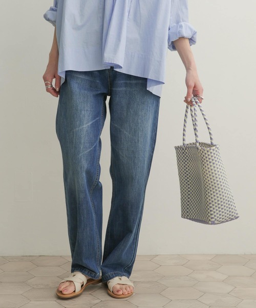 URBANRESEARCHワイドデニムインディゴブルー サイズМ アーバンリサーチ URBAN RESEARCH DENIM WIDE TAPERED PANTS