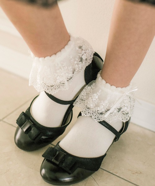 Catherine Cottage(キャサリンコテージ)の「日本製 レースソックス(ソックス/靴下・キッズ・ホワイト系2/ホワイト/ホワイト系1・M/S/L)」の3枚目の写真