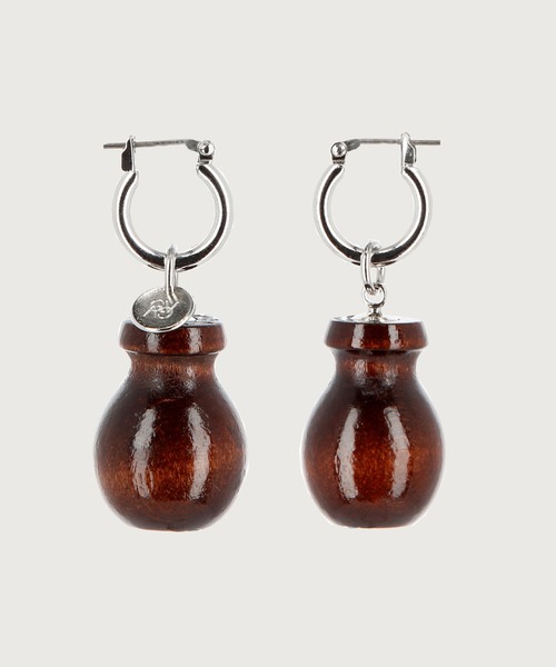 G.V.G.V.（ジーヴィージーヴィー）の「WOOD BEADS EARRINGS（ピアス（両耳用）・レディース・シルバー・ONE SIZE）」の3枚目の写真