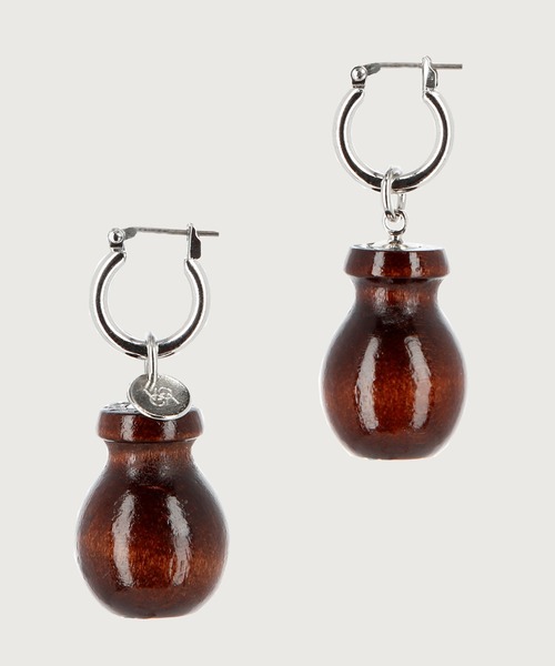 G.V.G.V.（ジーヴィージーヴィー）の「WOOD BEADS EARRINGS（ピアス（両耳用）・レディース・シルバー・ONE SIZE）」の6枚目の写真