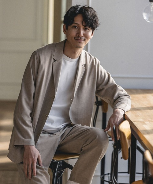 GLOBAL WORK(グローバルワーク)の「スズリラジャケット/261971(テーラードジャケット・メンズ・ネイビー/その他/ライトベージュ・SMALL/MEDIUM/LARGE)」の7枚目の写真