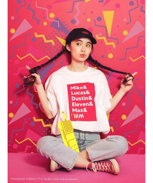 セール】□STRANGER THINGS NAME T（Tシャツ/カットソー）｜Green