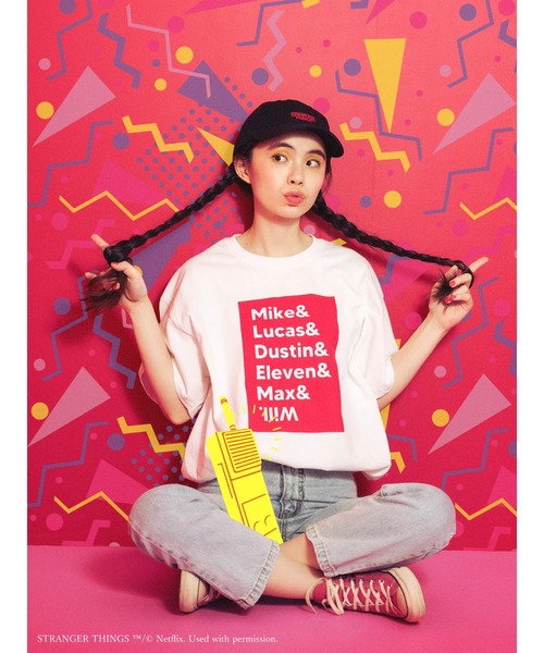 セール】□STRANGER THINGS NAME T（Tシャツ/カットソー）｜Green