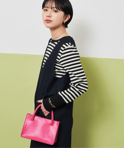 Aunt Marie's(アントマリーズ)の「Vネックデニムジャンスカ(ジャンパースカート・レディース・ネイビー/アイボリー/ブラック・FREE)」の19枚目の写真