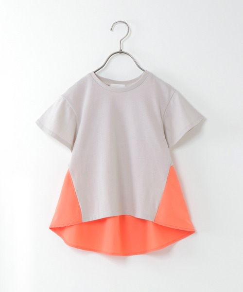 ikka(イッカ)の「【キッズ】異素材バックシャンTシャツ(100~160cm)(Tシャツ/カットソー・キッズ・ライトグレー/ブラック・100/110/120/130/140/150/160)」の7枚目の写真