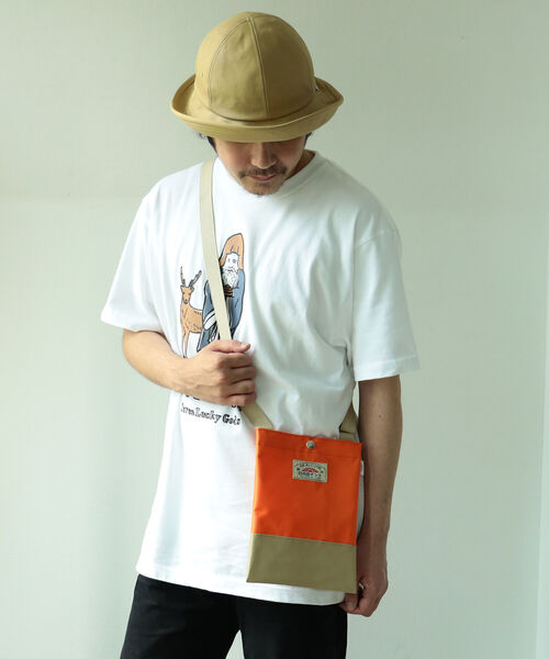 BEAMS JAPAN（ビームス　ジャパン）の「日の出テント × BEAMS JAPAN / 別注 サコッシュ（ショルダーバッグ・メンズ・オフホワイト/オレンジ/グリーン系その他2・ONE SIZE）」の9枚目の写真
