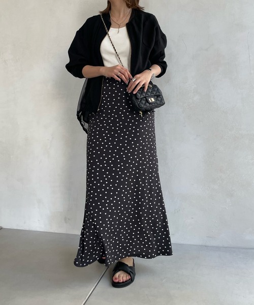 DouDou(ドゥドゥ)の「ドットカットマーメイドスカート(スカート・レディース・チャコールグレー/オフホワイト・FREE)」の3枚目の写真