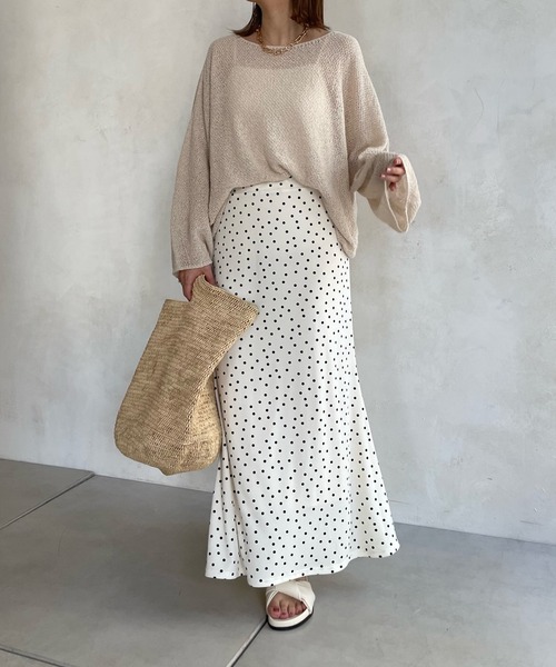 DouDou(ドゥドゥ)の「ドットカットマーメイドスカート(スカート・レディース・チャコールグレー/オフホワイト・FREE)」の12枚目の写真