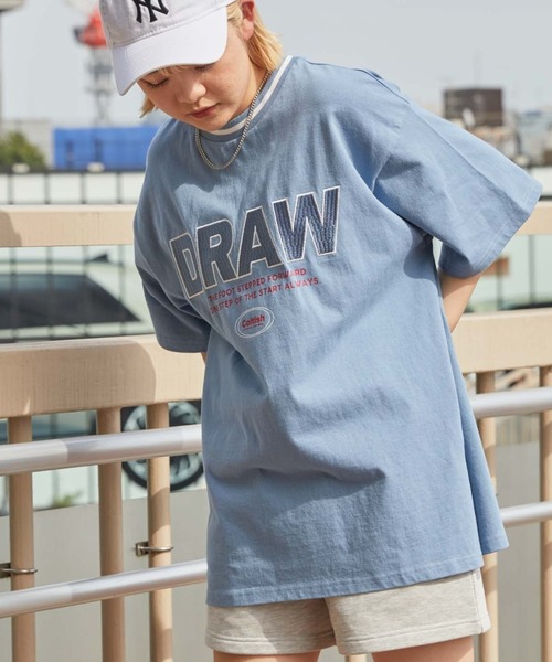 WEGO(ウィゴー)の「WEGO/ラインリブBIGT(Tシャツ/カットソー・レディース・サックスブルー/ブラック・FREE)」の1枚目の写真