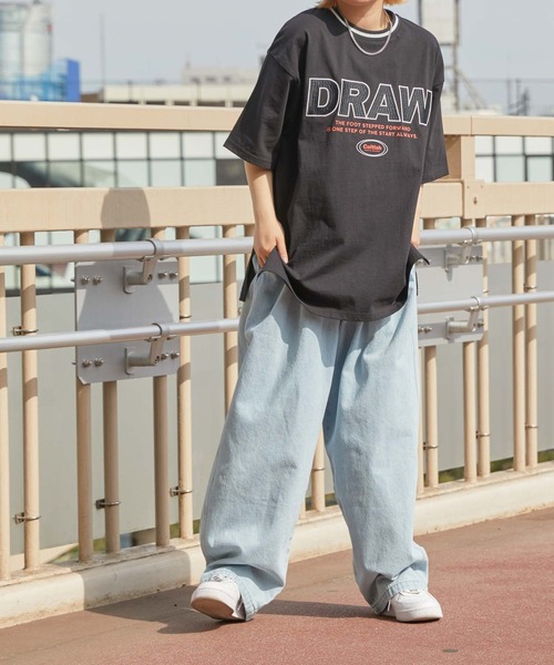 WEGO(ウィゴー)の「WEGO/ラインリブBIGT(Tシャツ/カットソー・レディース・サックスブルー/ブラック・FREE)」の12枚目の写真