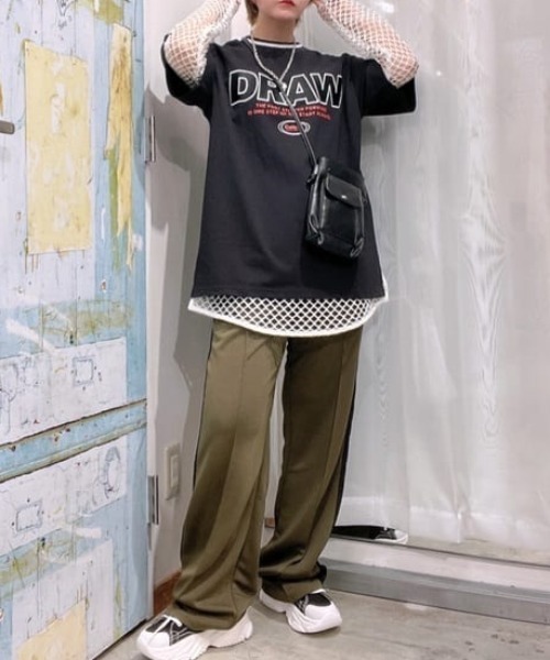 WEGO(ウィゴー)の「WEGO/ラインリブBIGT(Tシャツ/カットソー・レディース・サックスブルー/ブラック・FREE)」の3枚目の写真