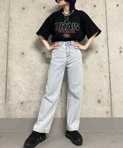 WEGO(ウィゴー)の「WEGO/ラインリブBIGT(Tシャツ/カットソー・レディース・サックスブルー/ブラック・FREE)」の6枚目の写真