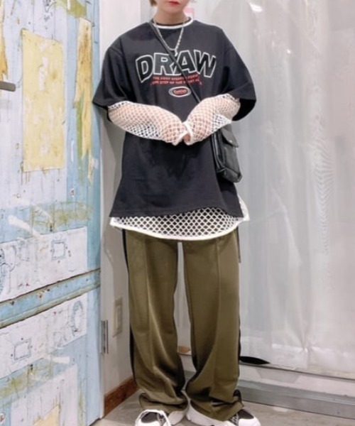 WEGO(ウィゴー)の「WEGO/ラインリブBIGT(Tシャツ/カットソー・レディース・サックスブルー/ブラック・FREE)」の4枚目の写真