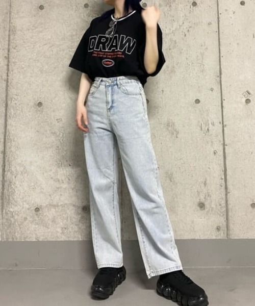 WEGO(ウィゴー)の「WEGO/ラインリブBIGT(Tシャツ/カットソー・レディース・サックスブルー/ブラック・FREE)」の7枚目の写真