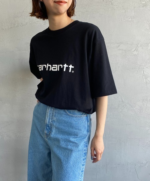 Carhartt WIP（カーハートダブリューアイピー）の「[carhartt WIP/カーハートダブリューアイピー] SCRIPT ロゴプリントTシャツ（Tシャツ/カットソー・レディース・ホワイト/ブラック・XL/M/L）」の2枚目の写真
