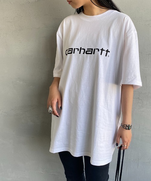 Carhartt WIP（カーハートダブリューアイピー）の「[carhartt WIP/カーハートダブリューアイピー] SCRIPT ロゴプリントTシャツ（Tシャツ/カットソー・レディース・ホワイト/ブラック・XL/M/L）」の4枚目の写真