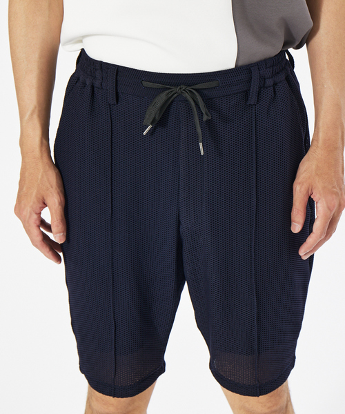 ABAHOUSE GRAY(アバハウスグレイ)の「【セットアップ対応/MASCHILE】ハニカム メッシュ イージー ショーツ(その他パンツ・メンズ・モカ/ネイビー/ブラック・46/48)」の4枚目の写真