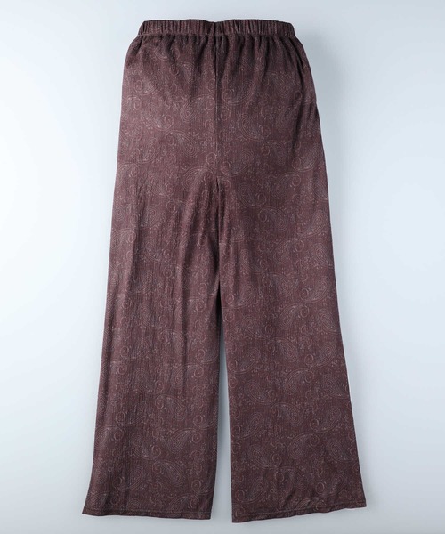 HONEYSUCKLE ROSE（ハニーサックルローズ）の「肌触りよいストレッチ素材【HONEYSUCKLE ROSE】柄プリーツイージーパンツ（その他パンツ・レディース・ワイン/ブラック/グリーン・M/L）」の7枚目の写真