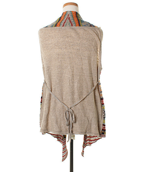 KAPITAL キャピタル ウール フリンジ ニット ベスト KAPITAL - 5G 綿ニット BONEベスト - BLUE NEON