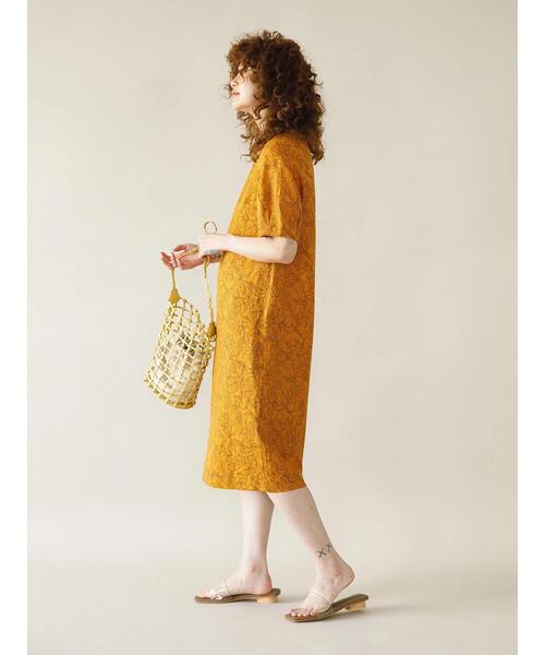 koe（コエ）の「レーヨン麻ボタニカルプリントワンピース（ワンピース・レディース・アイボリー/オレンジ/ネイビー・M）」の17枚目の写真