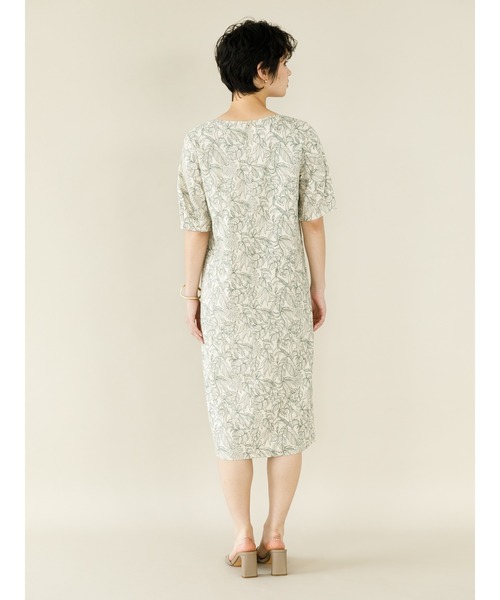 koe（コエ）の「レーヨン麻ボタニカルプリントワンピース（ワンピース・レディース・アイボリー/オレンジ/ネイビー・M）」の21枚目の写真