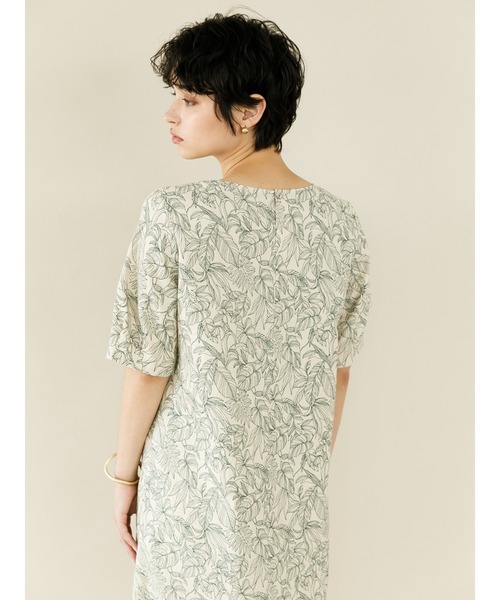 koe（コエ）の「レーヨン麻ボタニカルプリントワンピース（ワンピース・レディース・アイボリー/オレンジ/ネイビー・M）」の22枚目の写真