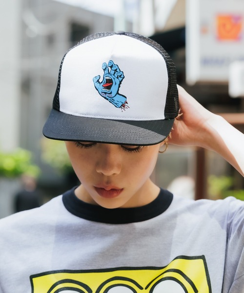 SANTA CRUZ（サンタクルーズ）の「SANTACRUZ/サンタクルーズ Screaming Hand Front Mesh Trucker High Profile Hat メッシュキャップ（キャップ・メンズ・ブラック×ブラック/ホワイト×ブラック・FREE）」の18枚目の写真