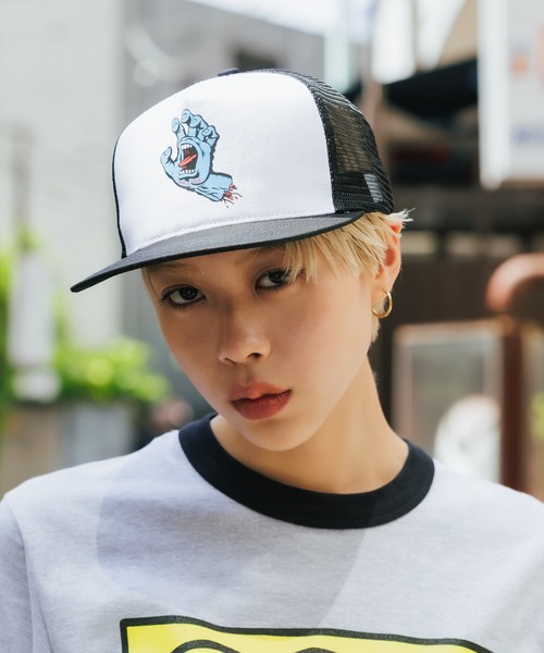 SANTA CRUZ（サンタクルーズ）の「SANTACRUZ/サンタクルーズ Screaming Hand Front Mesh Trucker High Profile Hat メッシュキャップ（キャップ・メンズ・ブラック×ブラック/ホワイト×ブラック・FREE）」の19枚目の写真