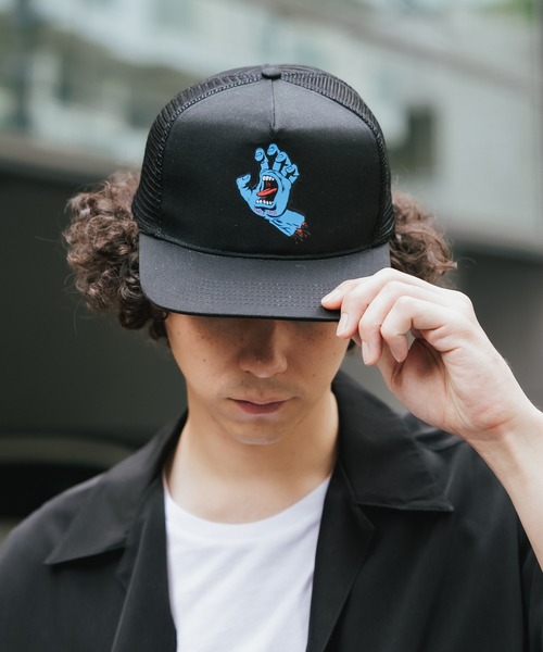 SANTA CRUZ（サンタクルーズ）の「SANTACRUZ/サンタクルーズ Screaming Hand Front Mesh Trucker High Profile Hat メッシュキャップ（キャップ・メンズ・ブラック×ブラック/ホワイト×ブラック・FREE）」の21枚目の写真