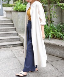 andme | ワッシャーコットンバンドカラーシャツワンピース(ワンピース)