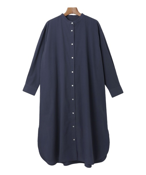 andme（アンドミー）の「ワッシャーコットンバンドカラーシャツワンピース（ワンピース・レディース・ベージュ/キナリ/ネイビー/イエロー/オレンジ・M）」の10枚目の写真