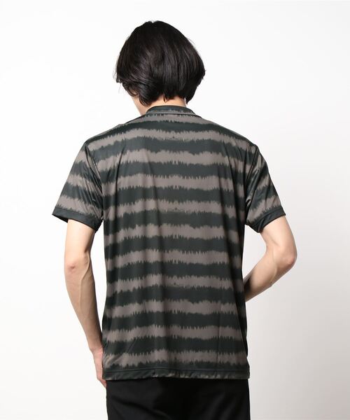 JUN&ROPE'(ジュンアンドロペ)の「【撥水】【吸水速乾】タイダイボーダー半袖モックネックプルオーバー(Tシャツ/カットソー・メンズ・ブラック/ネイビー/オレンジ・S/M/XL)」の8枚目の写真