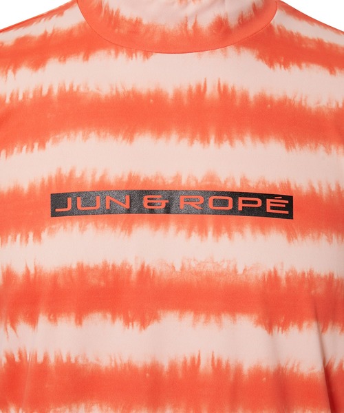 JUN&ROPE'(ジュンアンドロペ)の「【撥水】【吸水速乾】タイダイボーダー半袖モックネックプルオーバー(Tシャツ/カットソー・メンズ・ブラック/ネイビー/オレンジ・S/M/XL)」の4枚目の写真