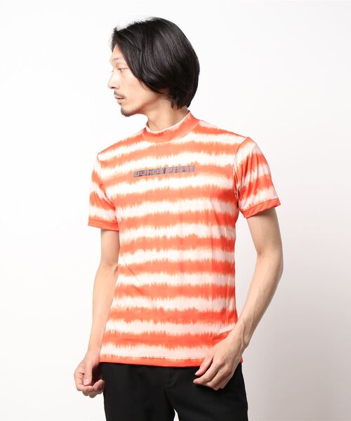 JUN&ROPE'(ジュンアンドロペ)の「【撥水】【吸水速乾】タイダイボーダー半袖モックネックプルオーバー(Tシャツ/カットソー・メンズ・ブラック/ネイビー/オレンジ・S/M/XL)」の16枚目の写真