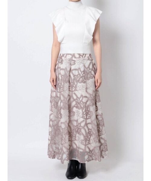 MERCURYDUO（マーキュリーデュオ）の「ラッフルコンパクトモックネックニット（ニット/セーター・レディース・オフホワイト/ブラック/ピンク/ベージュ・FREE）」の18枚目の写真