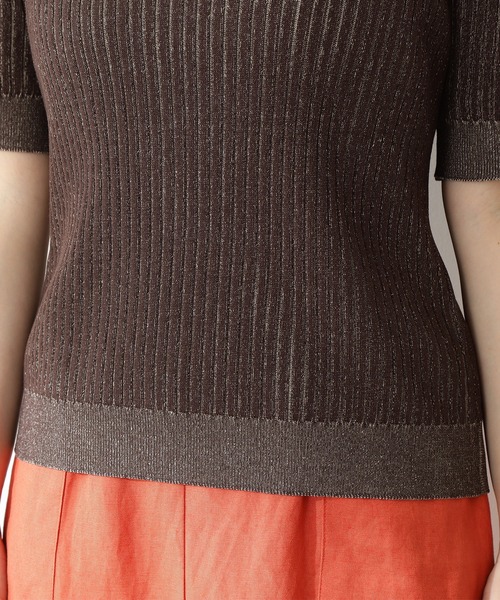 N.(N. Natural Beauty Basic)(エヌエヌナチュラルビューティーベーシック)の「◆配色コンパクトリブニット(ニット/セーター・レディース・パープル/ブラウン/グリーン・MEDIUM)」の12枚目の写真