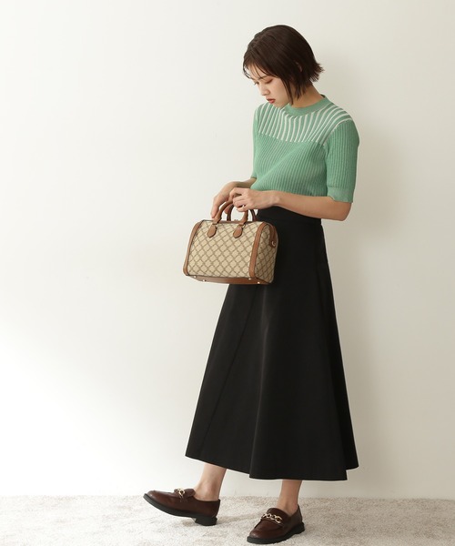 N.(N. Natural Beauty Basic)(エヌエヌナチュラルビューティーベーシック)の「◆配色コンパクトリブニット(ニット/セーター・レディース・パープル/ブラウン/グリーン・MEDIUM)」の22枚目の写真