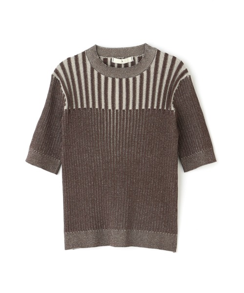 N.(N. Natural Beauty Basic)(エヌエヌナチュラルビューティーベーシック)の「◆配色コンパクトリブニット(ニット/セーター・レディース・パープル/ブラウン/グリーン・MEDIUM)」の18枚目の写真