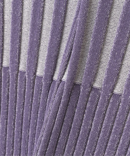 N.(N. Natural Beauty Basic)(エヌエヌナチュラルビューティーベーシック)の「◆配色コンパクトリブニット(ニット/セーター・レディース・パープル/ブラウン/グリーン・MEDIUM)」の13枚目の写真