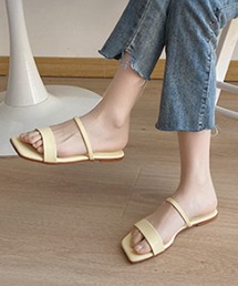 シンプルダブルストラップフラットサンダル