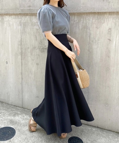 one after another NICE CLAUP(ワンアフターアナザーナイスクラップ)の「チュールがけBackリボンテレコ(Tシャツ/カットソー・レディース・ホワイト/チャコールグレー/ベージュ・FREE)」の15枚目の写真