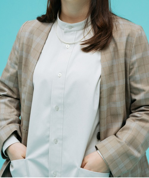 BRICK & SONS（ブリックアンドサンズ）の「VENTILE リラックス バンドカラーシャツ＜スモーキーホワイト＞（シャツ/ブラウス・メンズ・アイボリー・LL/S/M/L）」の12枚目の写真