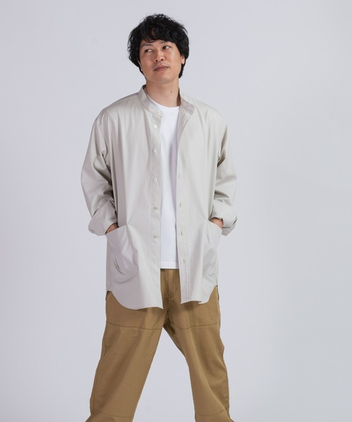 BRICK & SONS（ブリックアンドサンズ）の「VENTILE リラックス バンドカラーシャツ＜スモーキーホワイト＞（シャツ/ブラウス・メンズ・アイボリー・LL/S/M/L）」の16枚目の写真