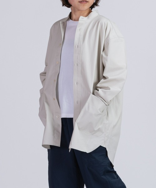 BRICK & SONS（ブリックアンドサンズ）の「VENTILE リラックス バンドカラーシャツ＜スモーキーホワイト＞（シャツ/ブラウス・メンズ・アイボリー・LL/S/M/L）」の8枚目の写真