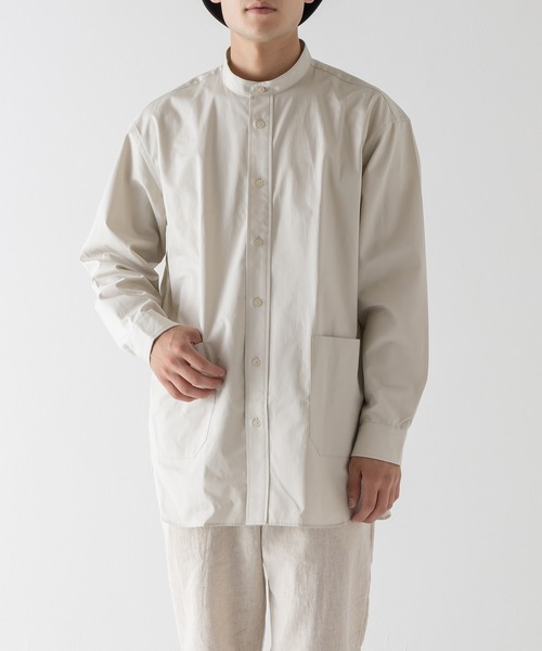 BRICK & SONS（ブリックアンドサンズ）の「VENTILE リラックス バンドカラーシャツ＜スモーキーホワイト＞（シャツ/ブラウス・メンズ・アイボリー・LL/S/M/L）」の19枚目の写真