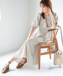 レトロ柄カシュクールワンピース 347800