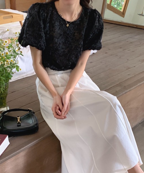 meJane(ミージェーン)の「フラワー刺繍レースボリュームスリーブブラウス(シャツ/ブラウス・レディース・ホワイト/ブラック・FREE)」の14枚目の写真